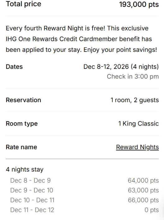 fourth pricing at 0 points