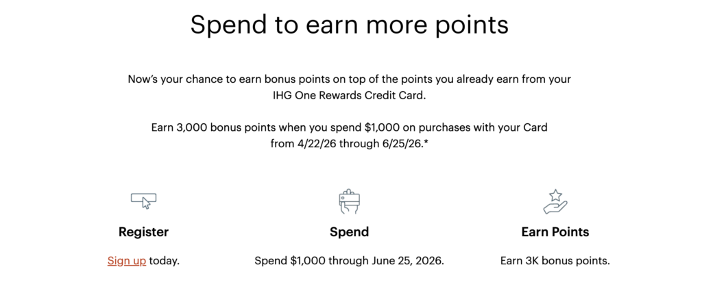 Chase Is Targeting IHG Cardholders With Extra Bonus Points Through June 25 2 One of the ways to earn extra IHG bonuses on credit card spending