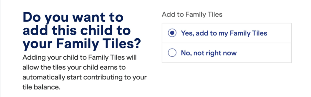 add child to your Family Tiles