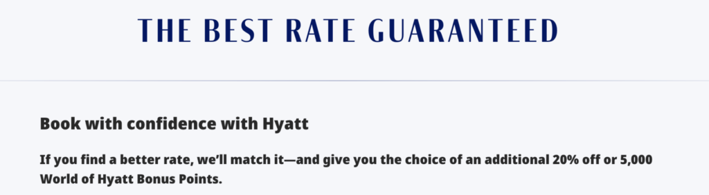 Hyatt Best Rate Guarantee