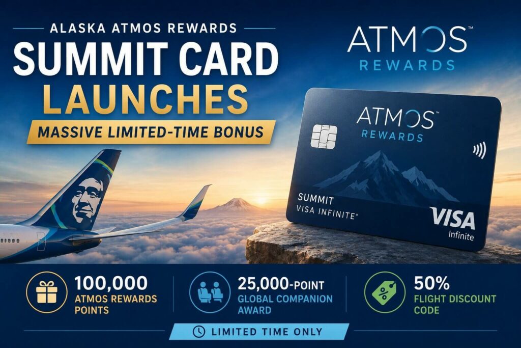 alaska atmos rewards summit card limited time bonus