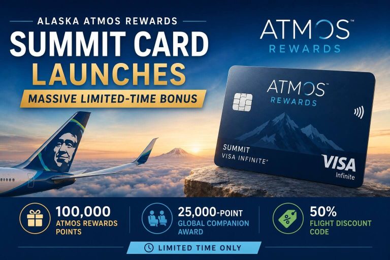 Alaska Atmos Rewards Summit Card Launches Massive Limited-Time Bonus: 100K Points, Global Companion Award & 50% Flight Discount 52 alaska atmos rewards summit card limited time bonus