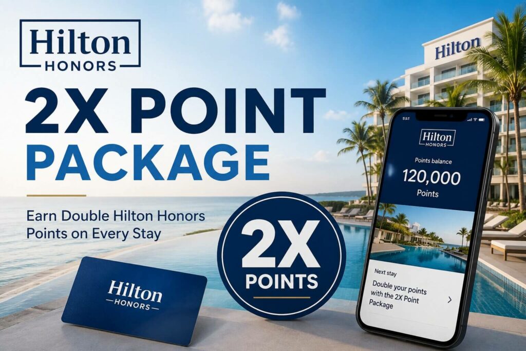 Hilton 2X Point Package: Earn Double Hilton Honors Points on Every Stay 4 hilton 2x point package