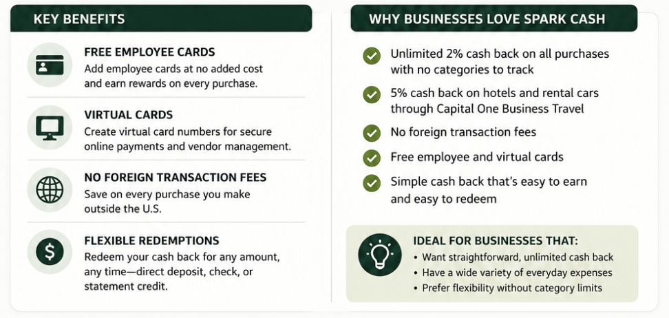 Capital One Spark Cash Review: Is Unlimited 2% Cash Back Worth the Annual Fee? 5 Capital One Business Travel Benefits