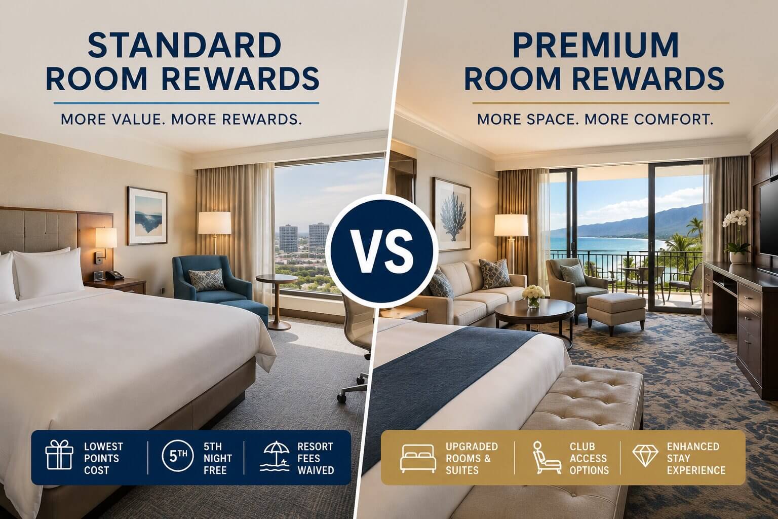Hilton Standard Room Rewards vs. Premium Room Rewards: What’s the Difference?