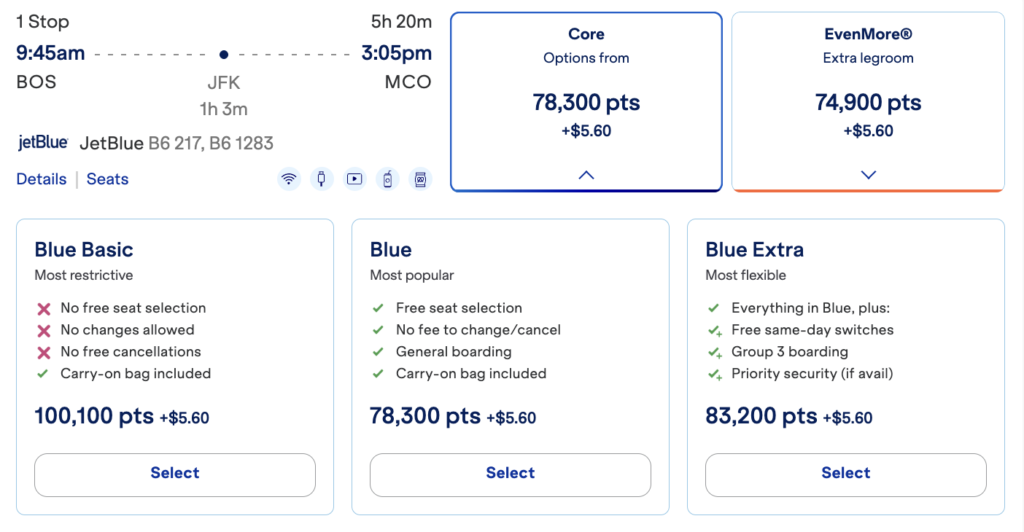 How to Use TrueBlue Points: The Complete Redemption Guide 8 Example, Travel Date Points Required Wed Nov 25
