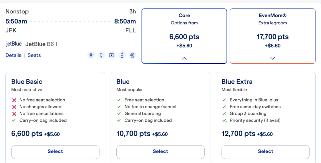 How to Use TrueBlue Points: The Complete Redemption Guide 2 fly from New York (JFK) to Fort Lauderdale (FLL): Price in Points