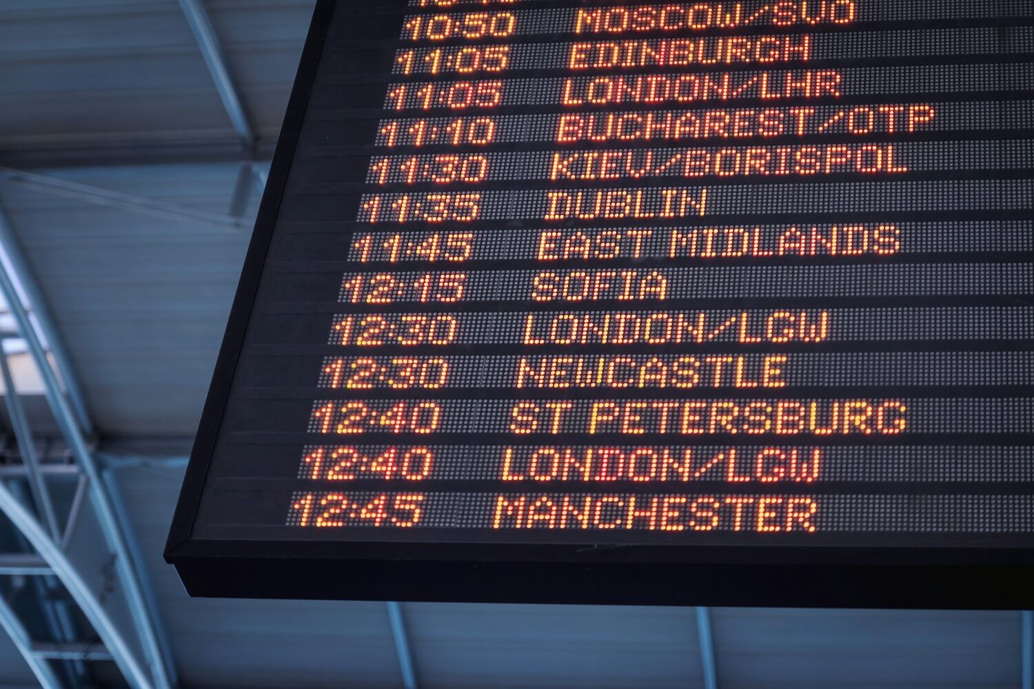 British Airways Family and Friends List Explained 1 Airport departure board showing flights, including London