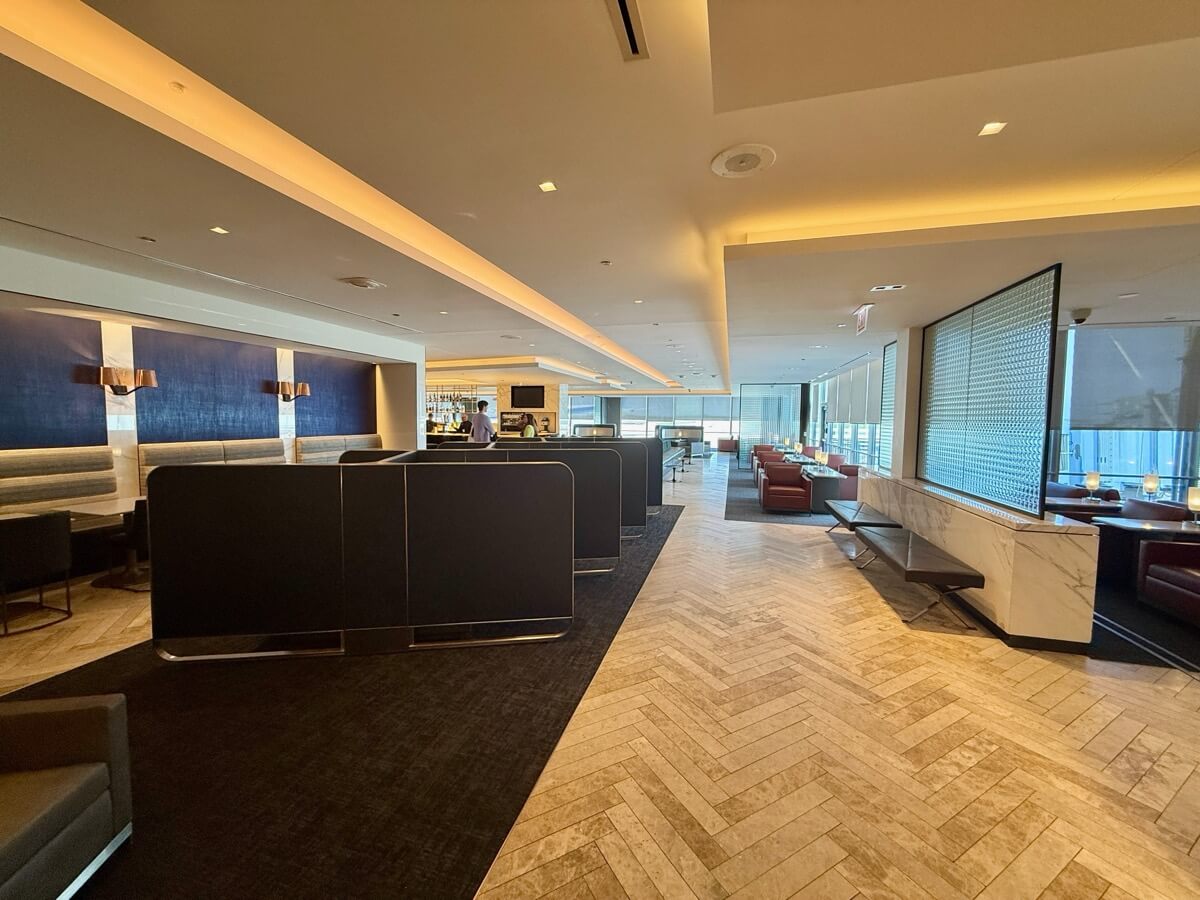 United Polaris Lounge main seating area at Chicago O'Hare
