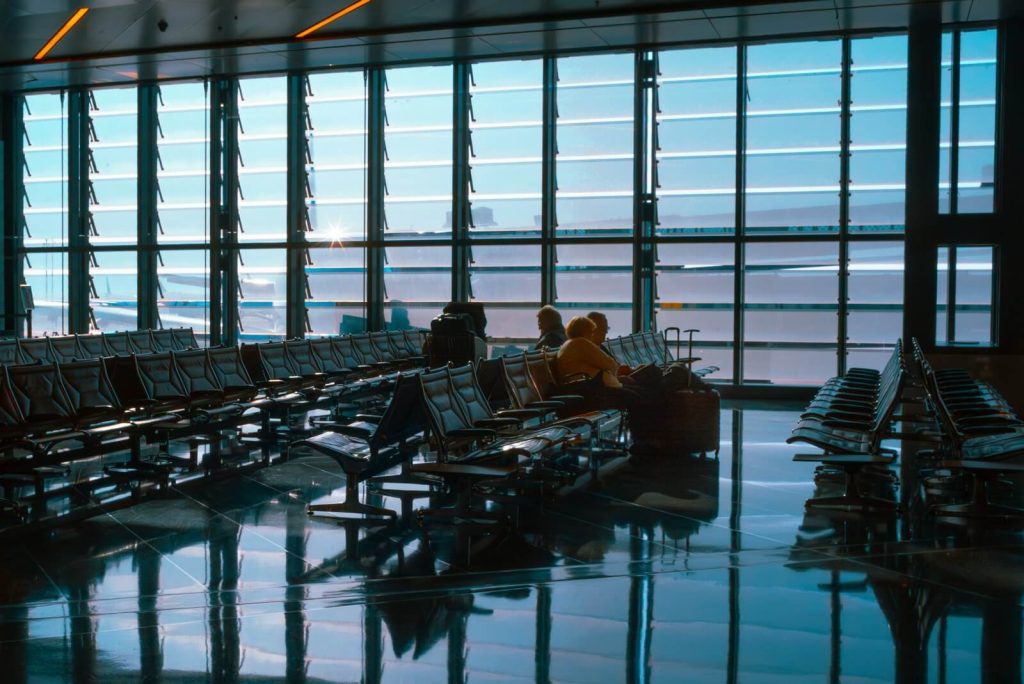 Airport terminal seating area, the kind of space Basic Business travelers may lose lounge access to after 2027