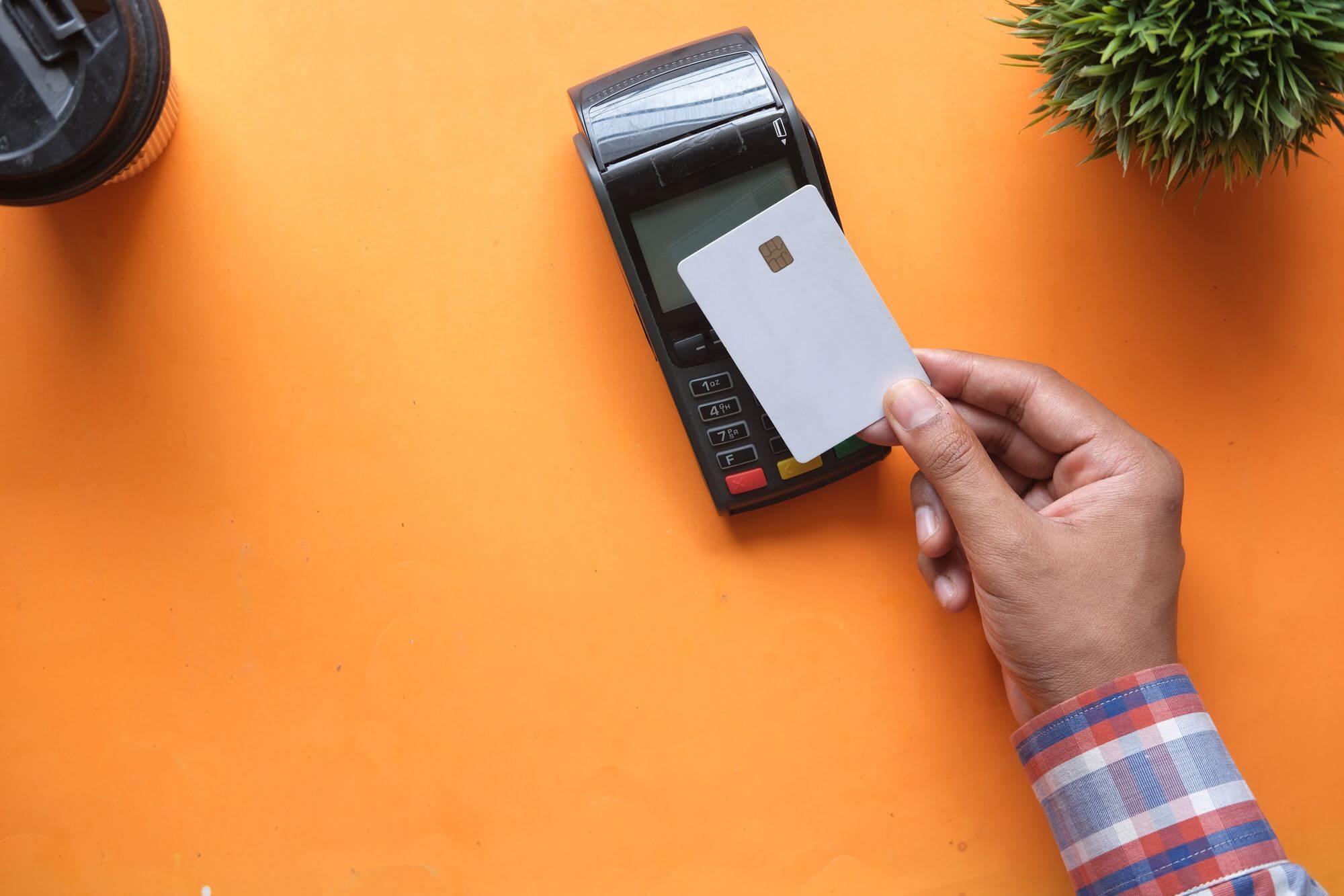 Contactless credit card payment at a terminal