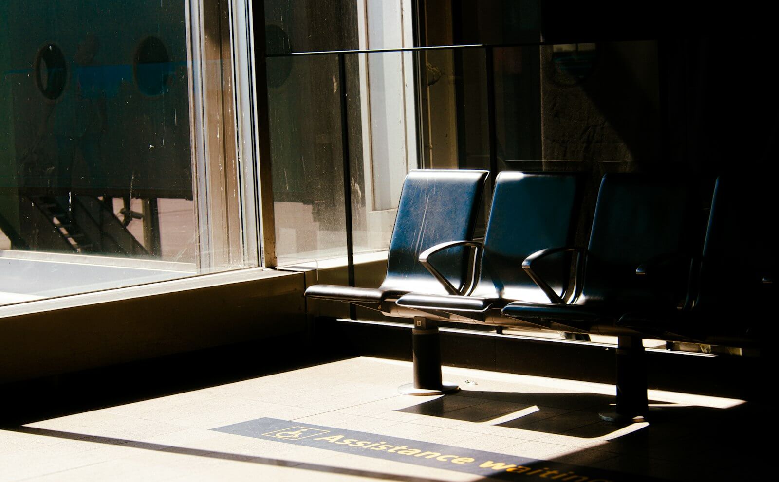 Empty airport gate seating