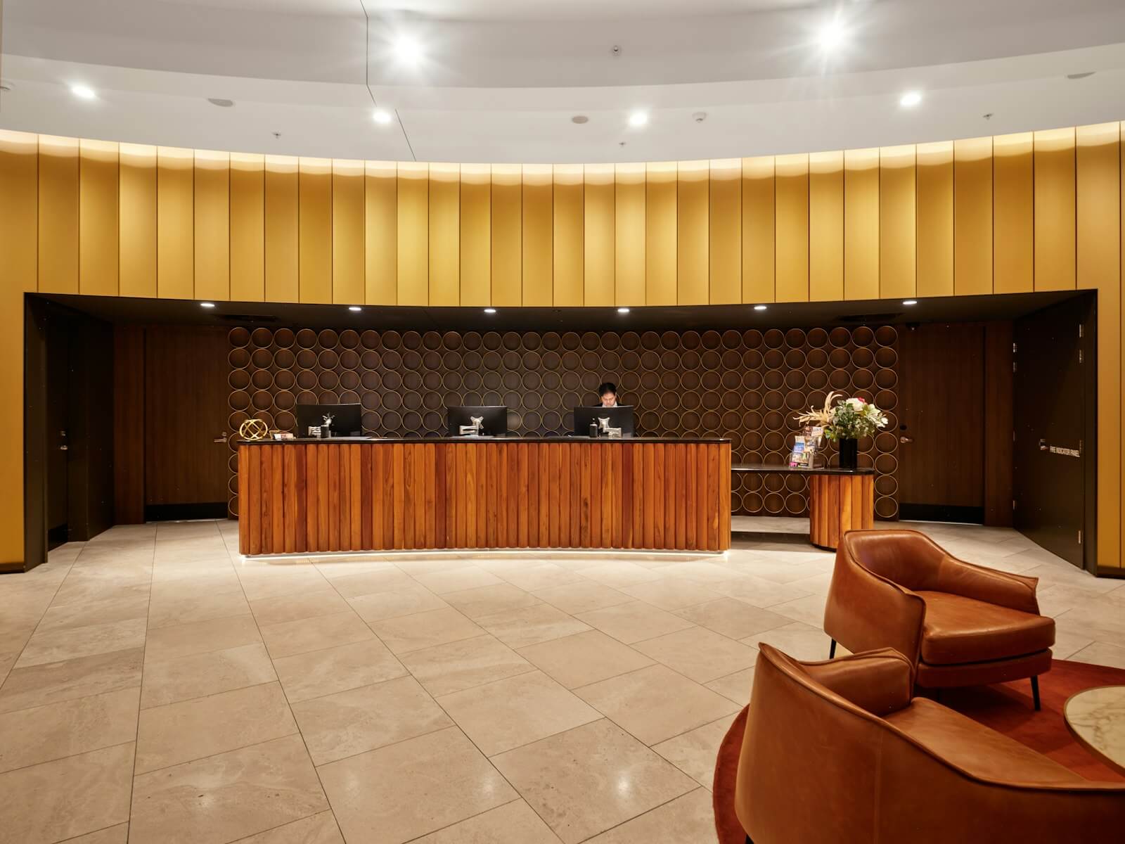 Can Marriott Ambassador Members Request Your24 on Award Stays? 8 Modern hotel reception desk in a spacious lobby