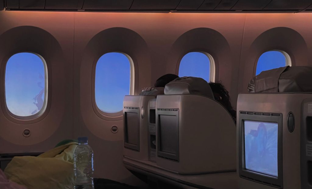 Two premium cabin seats side by side, representing a Medallion member and their companion