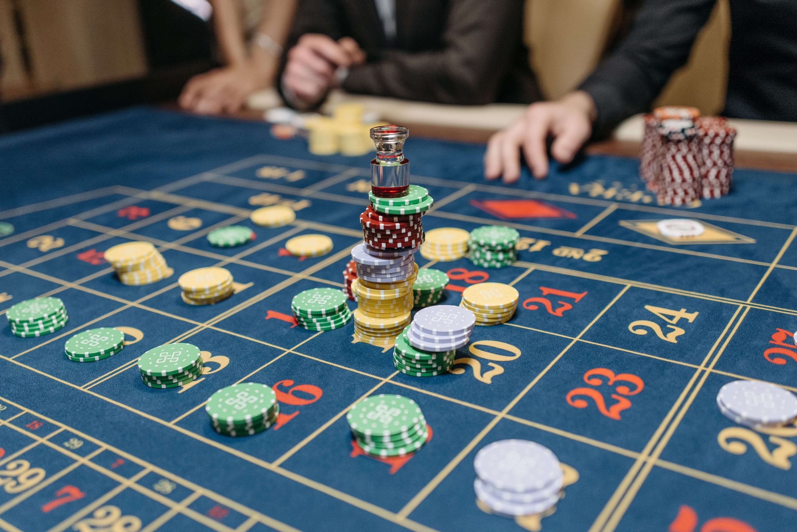 Wyndham–Caesars Status Match 2 Casino roulette table with chips