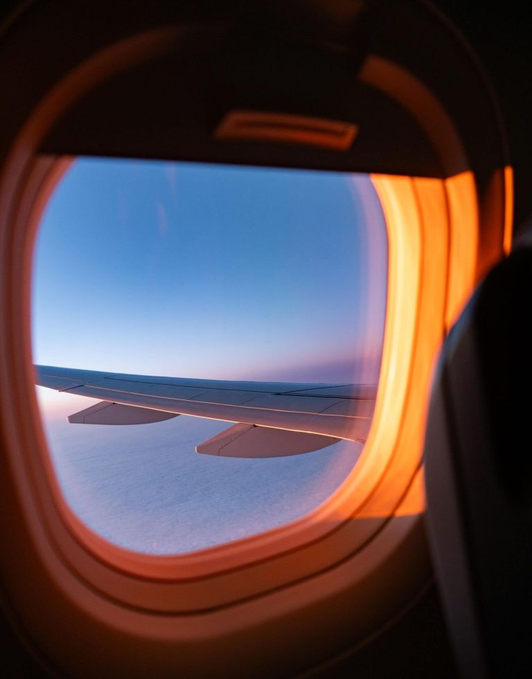 delta blue sunset window