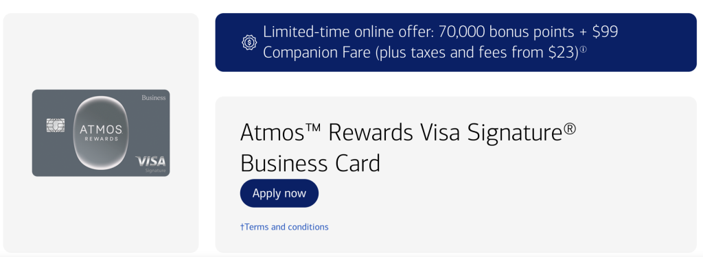Atmos Rewards Business Visa Review: Is the Low Fee Worth It? 5 Current offer Atmos Rewards Business Visa