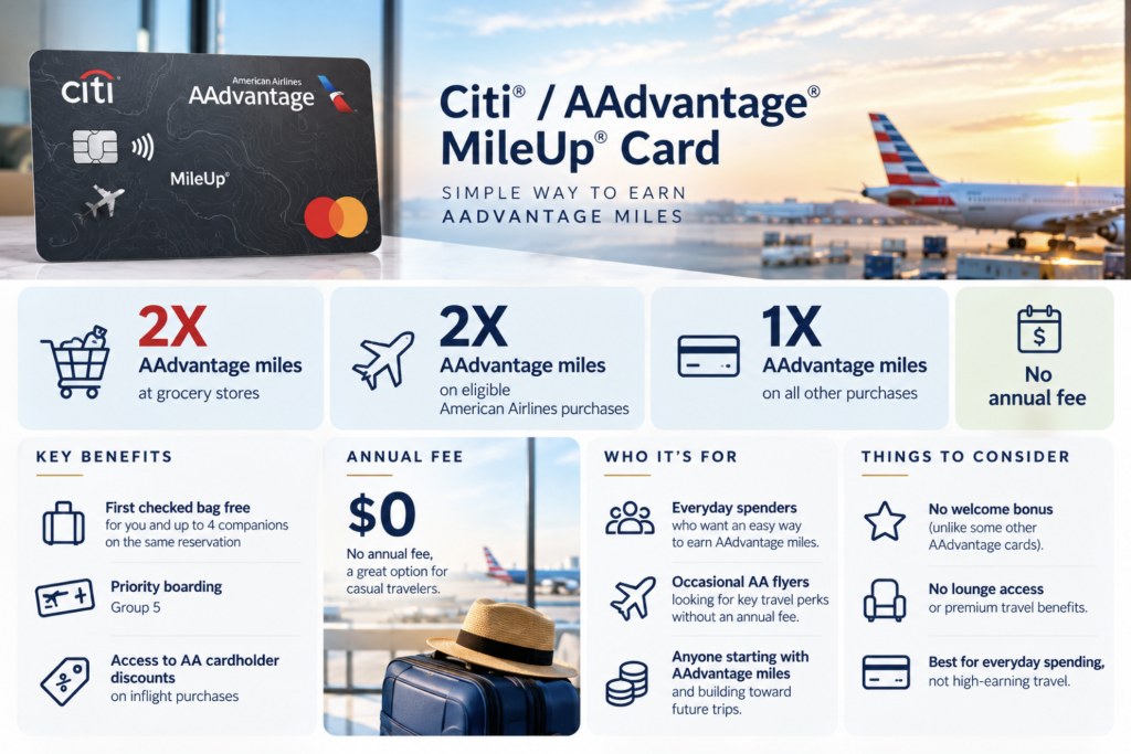 Citi / AAdvantage MileUp Card Review: Is a No-Fee AA Card Worth It? 3 Citi / AAdvantage MileUp Card Review