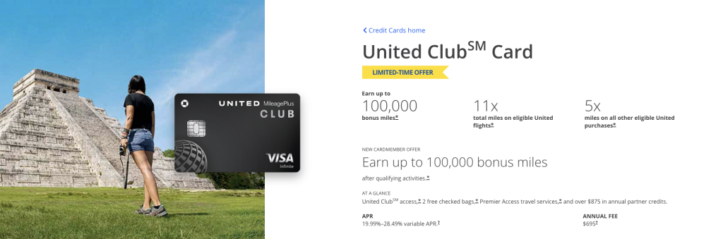 United Club Infinite Card Welcome Bonus